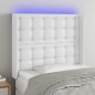 vidaXL LED Kopfteil Weiß 93x16x118/128 cm Kunstleder vidaXL LED Kopfteil Weiß 93x16x118/128 cm Kunstleder