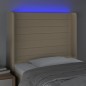vidaXL LED Kopfteil Creme 83x16x118/128 cm Stoff vidaXL LED Kopfteil Creme 83x16x118/128 cm Stoff