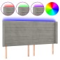 vidaXL LED Kopfteil Hellgrau 163x16x118/128 cm Samt vidaXL LED Kopfteil Hellgrau 163x16x118/128 cm Samt