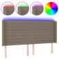 vidaXL LED Kopfteil Taupe 203x16x118/128 cm Stoff vidaXL LED Kopfteil Taupe 203x16x118/128 cm Stoff