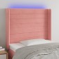 vidaXL LED Kopfteil Rosa 103x16x118/128 cm Samt vidaXL LED Kopfteil Rosa 103x16x118/128 cm Samt