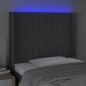 vidaXL LED Kopfteil Dunkelgrau 103x16x118/128 cm Stoff vidaXL LED Kopfteil Dunkelgrau 103x16x118/128 cm Stoff