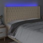 vidaXL LED Kopfteil Creme 183x16x118/128 cm Stoff vidaXL LED Kopfteil Creme 183x16x118/128 cm Stoff