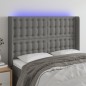 vidaXL LED Kopfteil Dunkelgrau 147x16x118/128 cm Stoff vidaXL LED Kopfteil Dunkelgrau 147x16x118/128 cm Stoff