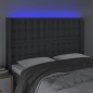 vidaXL LED Kopfteil Dunkelgrau 147x16x118/128 cm Stoff vidaXL LED Kopfteil Dunkelgrau 147x16x118/128 cm Stoff