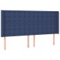 vidaXL LED Kopfteil Blau 203x16x118/128 cm Stoff