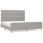 vidaXL Bettgestell mit Kopfteil Hellgrau 180x200 cm Stoff vidaXL Bettgestell mit Kopfteil Hellgrau 180x200 cm Stoff