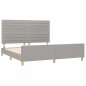 vidaXL Bettgestell mit Kopfteil Hellgrau 180x200 cm Stoff vidaXL Bettgestell mit Kopfteil Hellgrau 180x200 cm Stoff