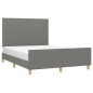 vidaXL Bettgestell mit Kopfteil Dunkelgrau 140x190 cm Stoff vidaXL Bettgestell mit Kopfteil Dunkelgrau 140x190 cm Stoff