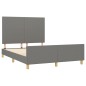 vidaXL Bettgestell mit Kopfteil Dunkelgrau 140x190 cm Stoff vidaXL Bettgestell mit Kopfteil Dunkelgrau 140x190 cm Stoff