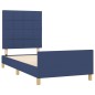 vidaXL Bettgestell mit Kopfteil Blau 100x200 cm Stoff vidaXL Bettgestell mit Kopfteil Blau 100x200 cm Stoff