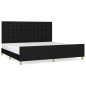 vidaXL Bettgestell mit Kopfteil Schwarz 200x200 cm Stoff vidaXL Bettgestell mit Kopfteil Schwarz 200x200 cm Stoff