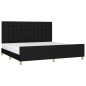 vidaXL Bettgestell mit Kopfteil Schwarz 200x200 cm Stoff vidaXL Bettgestell mit Kopfteil Schwarz 200x200 cm Stoff