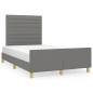 vidaXL Bettgestell mit Kopfteil Dunkelgrau 120x200 cm Stoff vidaXL Bettgestell mit Kopfteil Dunkelgrau 120x200 cm Stoff