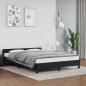 Bettgestell mit Kopfteil Schwarz 140x190 cm Kunstleder Bettgestell mit Kopfteil Schwarz 140x190 cm Kunstleder