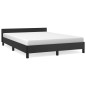 Bettgestell mit Kopfteil Schwarz 140x190 cm Kunstleder Bettgestell mit Kopfteil Schwarz 140x190 cm Kunstleder