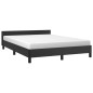 Bettgestell mit Kopfteil Schwarz 140x190 cm Kunstleder Bettgestell mit Kopfteil Schwarz 140x190 cm Kunstleder