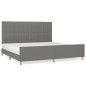 vidaXL Bettgestell mit Kopfteil Dunkelgrau 200x200 cm Stoff vidaXL Bettgestell mit Kopfteil Dunkelgrau 200x200 cm Stoff