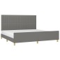 vidaXL Bettgestell mit Kopfteil Dunkelgrau 200x200 cm Stoff vidaXL Bettgestell mit Kopfteil Dunkelgrau 200x200 cm Stoff