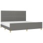 vidaXL Bettgestell mit Kopfteil Dunkelgrau 200x200 cm Stoff vidaXL Bettgestell mit Kopfteil Dunkelgrau 200x200 cm Stoff