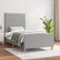 vidaXL Bettgestell mit Kopfteil Hellgrau 100x200 cm Stoff vidaXL Bettgestell mit Kopfteil Hellgrau 100x200 cm Stoff