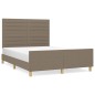 vidaXL Bettgestell mit Kopfteil Taupe 140x200 cm Stoff vidaXL Bettgestell mit Kopfteil Taupe 140x200 cm Stoff