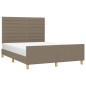 vidaXL Bettgestell mit Kopfteil Taupe 140x200 cm Stoff vidaXL Bettgestell mit Kopfteil Taupe 140x200 cm Stoff