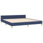 vidaXL Bettgestell mit Kopfteil Blau 160x200 cm Stoff vidaXL Bettgestell mit Kopfteil Blau 160x200 cm Stoff