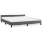 vidaXL Bettgestell mit Kopfteil Grau 160x200 cm Kunstleder vidaXL Bettgestell mit Kopfteil Grau 160x200 cm Kunstleder