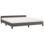 vidaXL Bettgestell mit Kopfteil Grau 160x200 cm Kunstleder vidaXL Bettgestell mit Kopfteil Grau 160x200 cm Kunstleder
