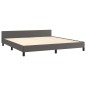 vidaXL Bettgestell mit Kopfteil Grau 160x200 cm Kunstleder vidaXL Bettgestell mit Kopfteil Grau 160x200 cm Kunstleder