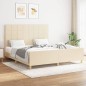 vidaXL Bettgestell mit Kopfteil Creme 160x200 cm Stoff vidaXL Bettgestell mit Kopfteil Creme 160x200 cm Stoff