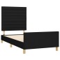 vidaXL Bettgestell mit Kopfteil Schwarz 90x190 cm Stoff vidaXL Bettgestell mit Kopfteil Schwarz 90x190 cm Stoff