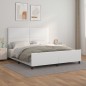 vidaXL Bettgestell mit Kopfteil Weiß 160x200 cm Kunstleder vidaXL Bettgestell mit Kopfteil Weiß 160x200 cm Kunstleder