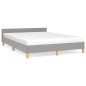 Bettgestell mit Kopfteil Hellgrau 140x190 cm Stoff Bettgestell mit Kopfteil Hellgrau 140x190 cm Stoff