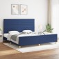 vidaXL Bettgestell mit Kopfteil Blau 200x200 cm Stoff vidaXL Bettgestell mit Kopfteil Blau 200x200 cm Stoff