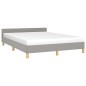 Bettgestell mit Kopfteil Hellgrau 140x190 cm Stoff Bettgestell mit Kopfteil Hellgrau 140x190 cm Stoff