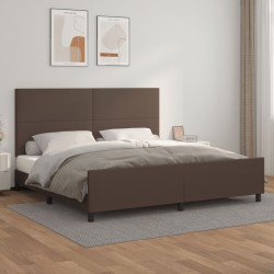 vidaXL Bettgestell mit Kopfteil Braun 200x200 cm Kunstleder