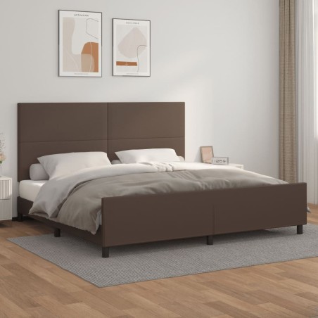 vidaXL Bettgestell mit Kopfteil Braun 200x200 cm Kunstleder