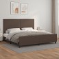 vidaXL Bettgestell mit Kopfteil Braun 200x200 cm Kunstleder vidaXL Bettgestell mit Kopfteil Braun 200x200 cm Kunstleder