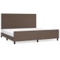 vidaXL Bettgestell mit Kopfteil Braun 200x200 cm Kunstleder vidaXL Bettgestell mit Kopfteil Braun 200x200 cm Kunstleder