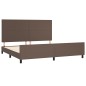 vidaXL Bettgestell mit Kopfteil Braun 200x200 cm Kunstleder vidaXL Bettgestell mit Kopfteil Braun 200x200 cm Kunstleder
