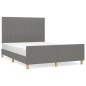 vidaXL Bettgestell mit Kopfteil Dunkelgrau 140x190 cm Stoff vidaXL Bettgestell mit Kopfteil Dunkelgrau 140x190 cm Stoff