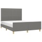 vidaXL Bettgestell mit Kopfteil Dunkelgrau 140x190 cm Stoff vidaXL Bettgestell mit Kopfteil Dunkelgrau 140x190 cm Stoff