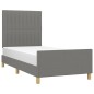vidaXL Bettgestell mit Kopfteil Dunkelgrau 100x200 cm Stoff vidaXL Bettgestell mit Kopfteil Dunkelgrau 100x200 cm Stoff