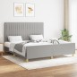 vidaXL Bettgestell mit Kopfteil Hellgrau 160x200 cm Stoff vidaXL Bettgestell mit Kopfteil Hellgrau 160x200 cm Stoff