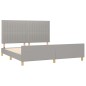vidaXL Bettgestell mit Kopfteil Hellgrau 160x200 cm Stoff vidaXL Bettgestell mit Kopfteil Hellgrau 160x200 cm Stoff