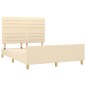 vidaXL Bettgestell mit Kopfteil Creme 140x190 cm Stoff vidaXL Bettgestell mit Kopfteil Creme 140x190 cm Stoff