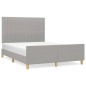 vidaXL Bettgestell mit Kopfteil Hellgrau 140x200 cm Stoff vidaXL Bettgestell mit Kopfteil Hellgrau 140x200 cm Stoff