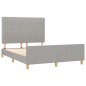vidaXL Bettgestell mit Kopfteil Hellgrau 140x200 cm Stoff vidaXL Bettgestell mit Kopfteil Hellgrau 140x200 cm Stoff